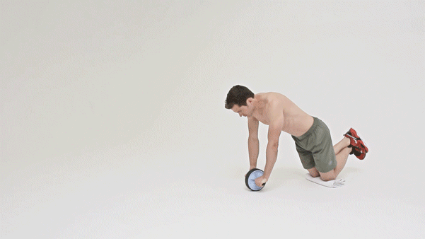 Man doing Ab Wheel Roll-Out