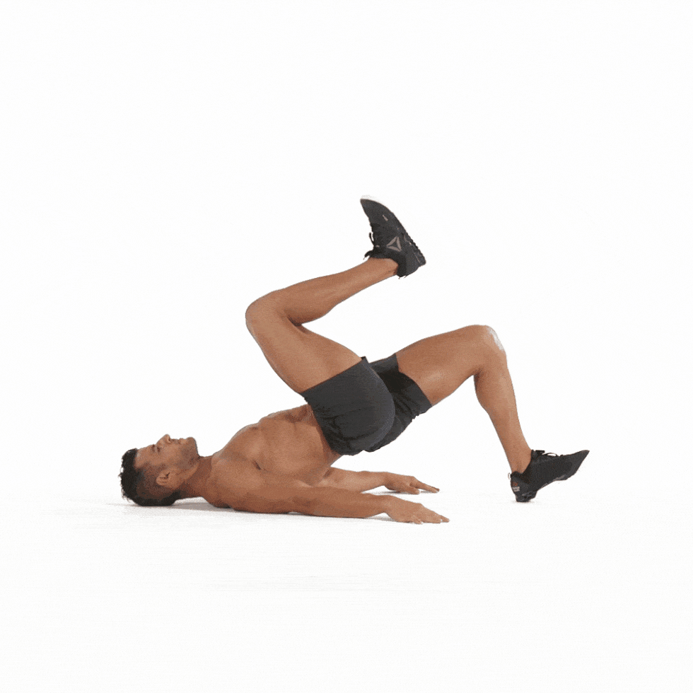 Man doing Glute Bridge March