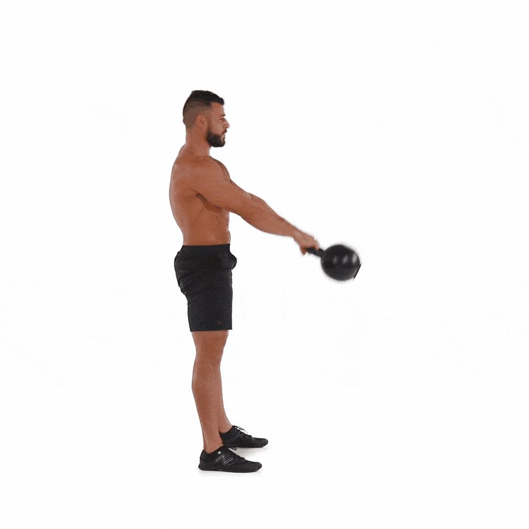 Man doing Kettlebell Swings