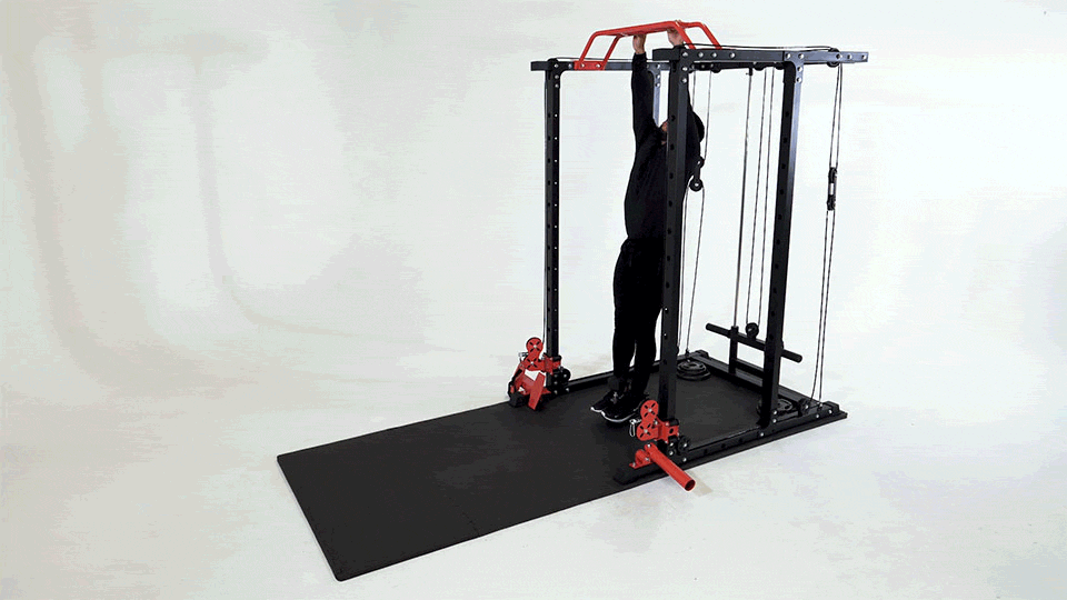 Man doing Weighted Hanging Leg Raises
