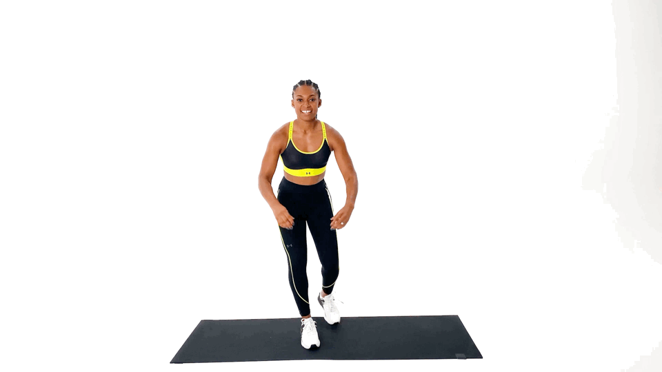 Woman doing Curtsy Lunges