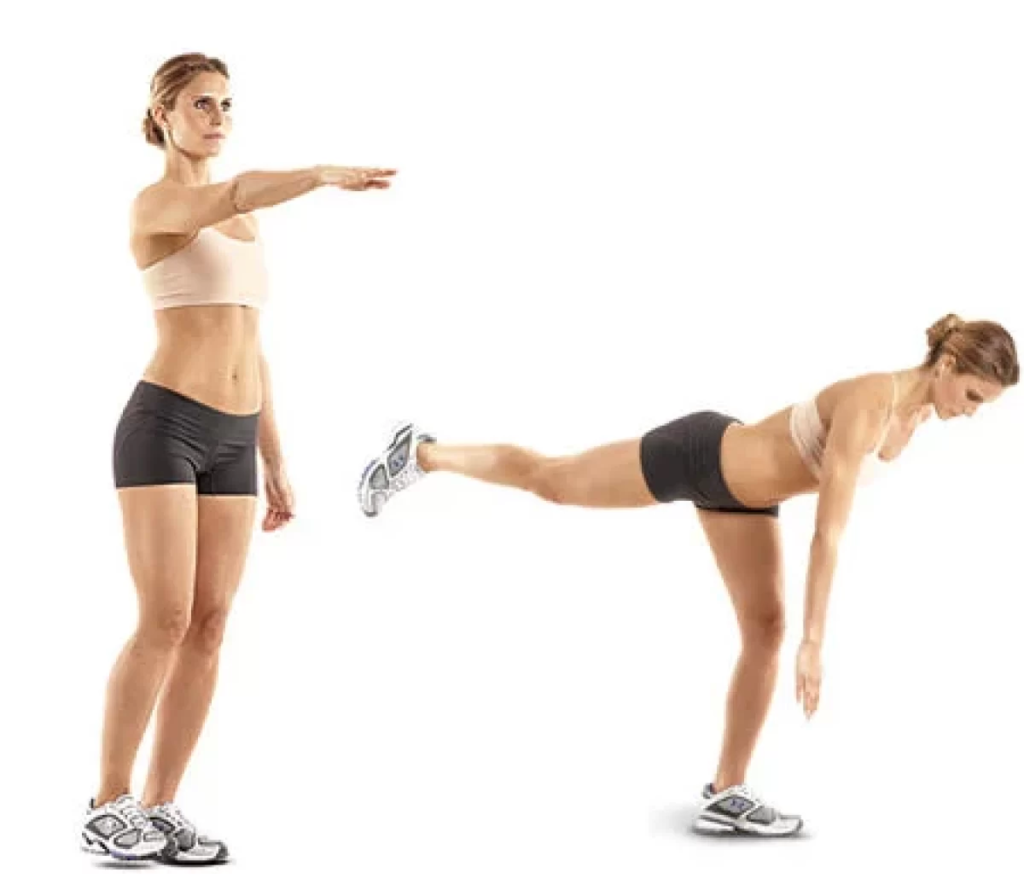 Woman doing Wall-Facing Single-Leg Deadlift