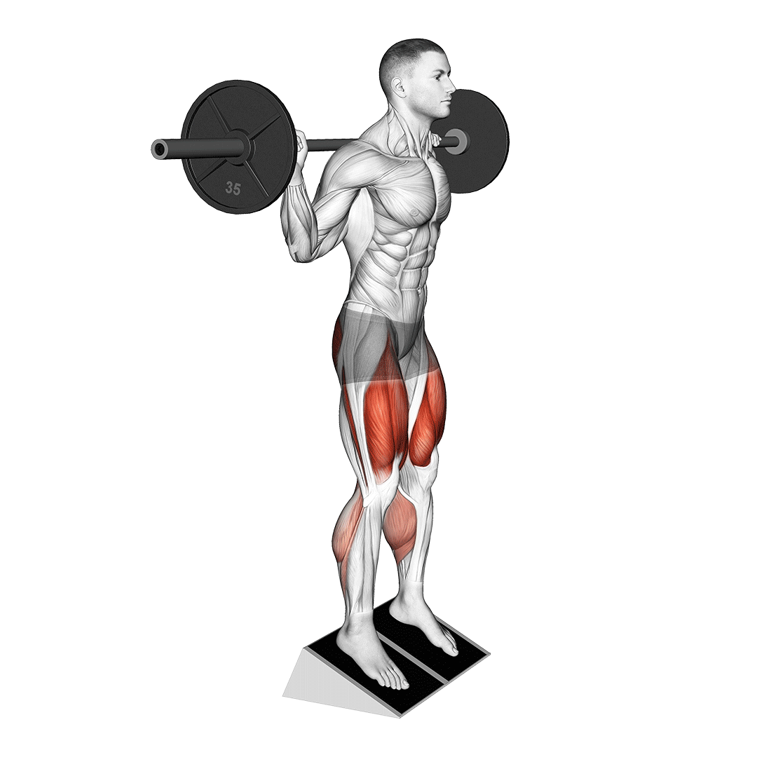 Man doing Barbell Cyclist Squat