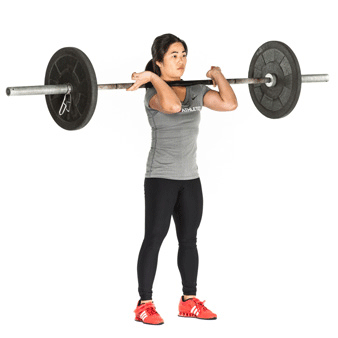 Woman doing Barbell Front Squats