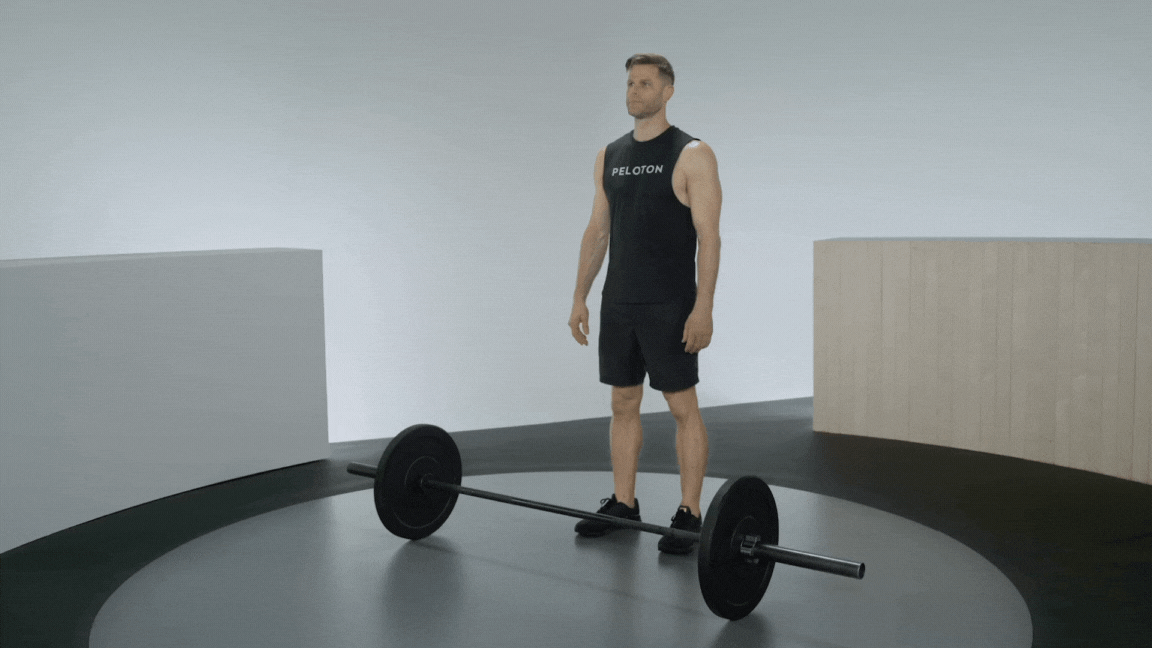 Man doing Barbell Romanian Deadlift