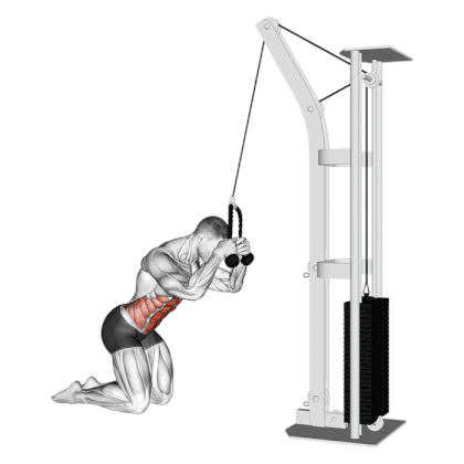 Man doing Cable Crunch Kneeeling