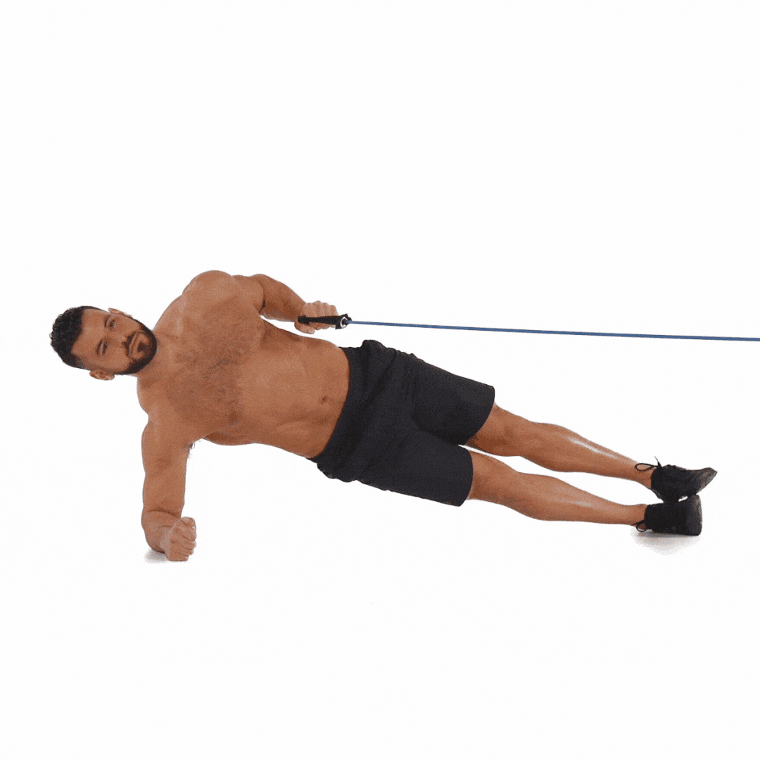 Man doing Cable Plank Row