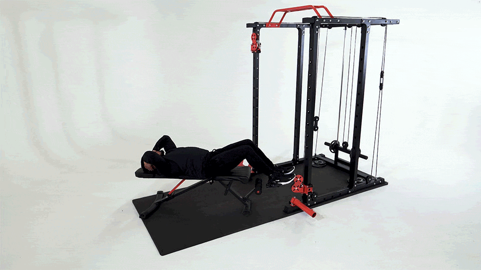 Man doing Cable Reverse Crunch
