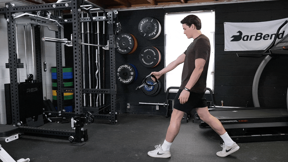 Man doing Cable Split Squat