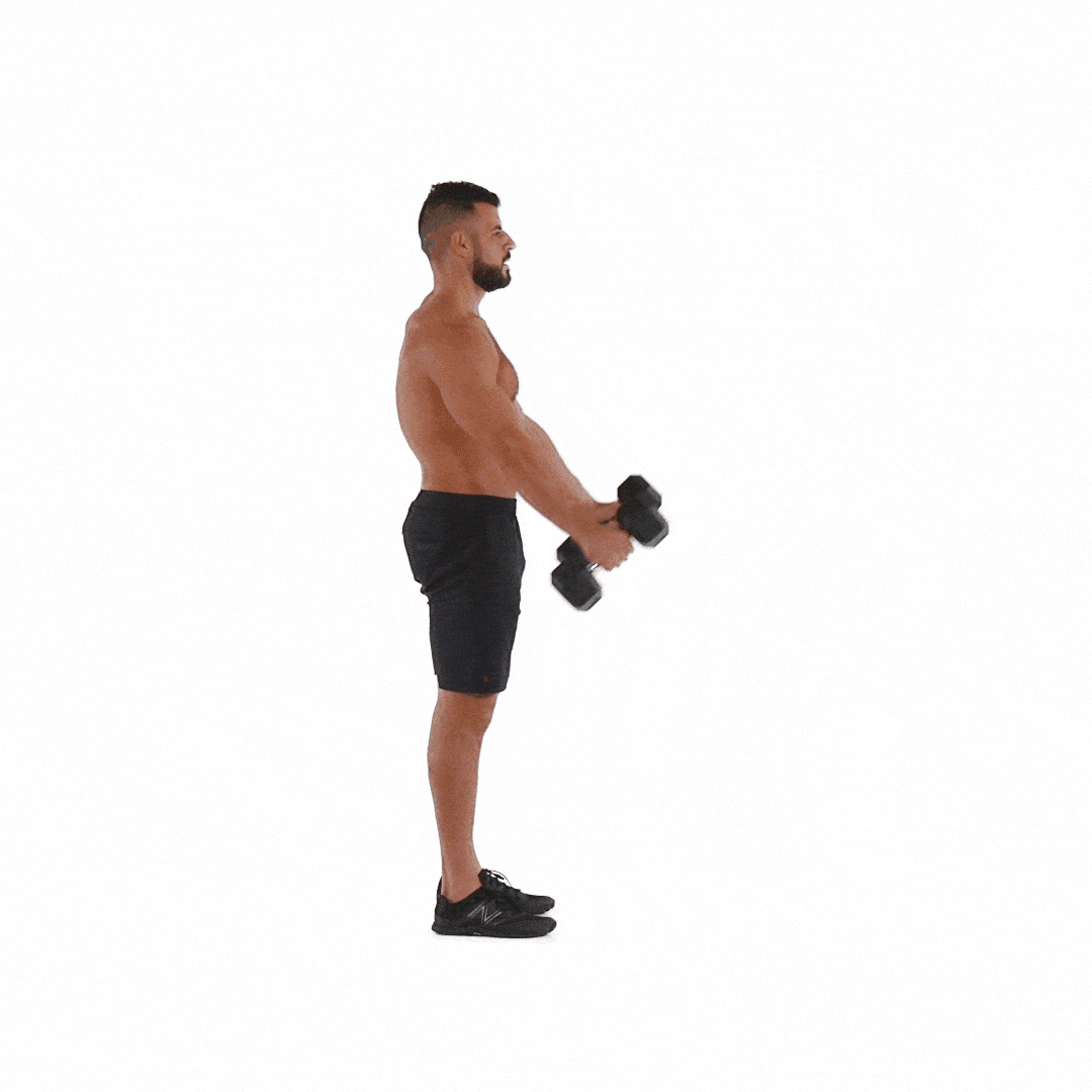 Man doing Dumbbell Front Raise