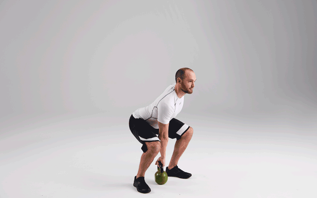 Man doing Kettlebell Clean