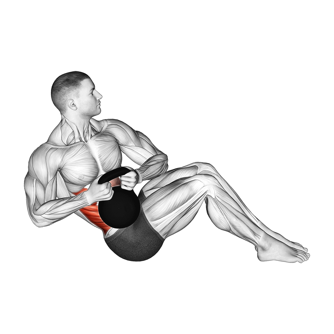 Man doing Kettlebell Russian Twist