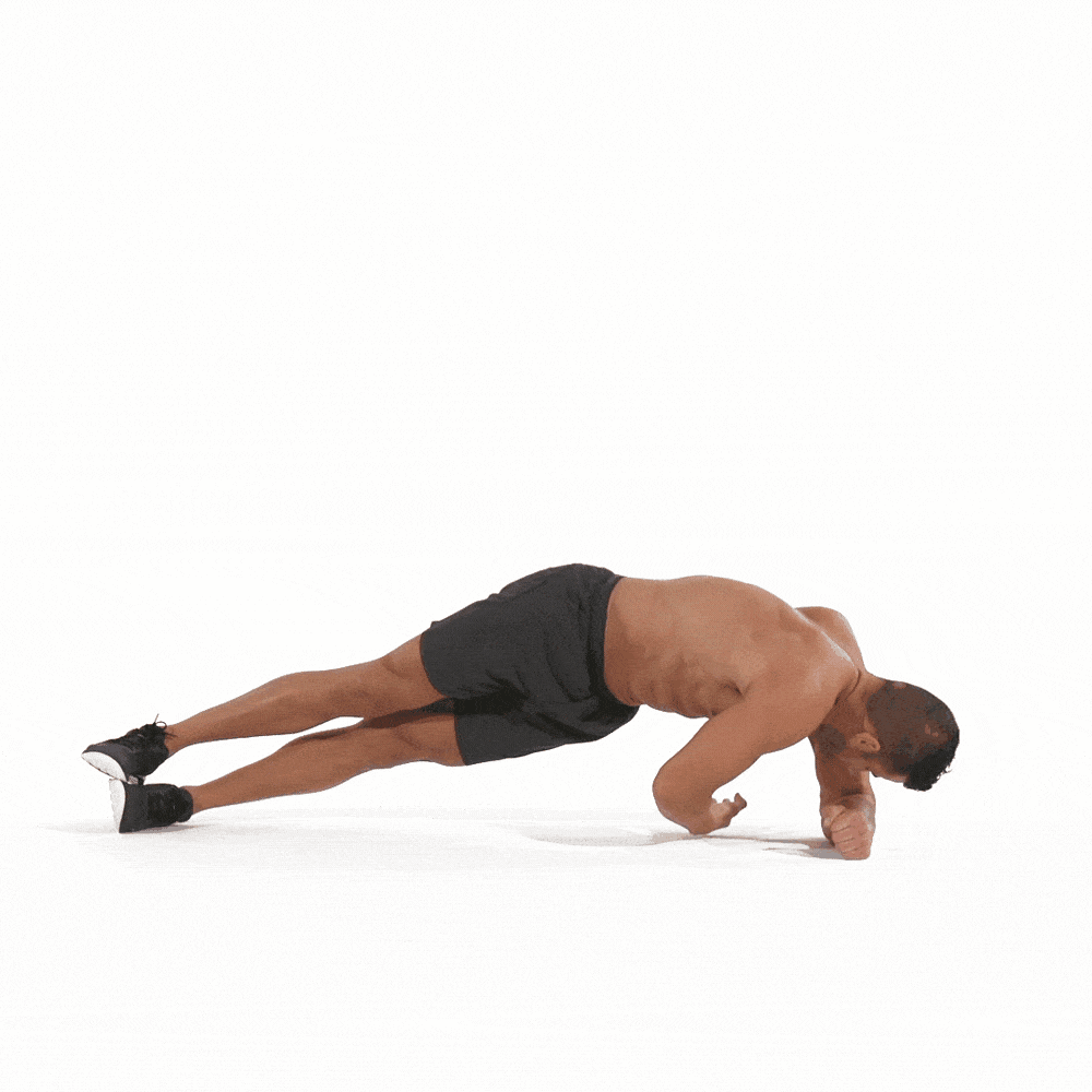 Man doing Kettlebell Side Plank Reach-Through