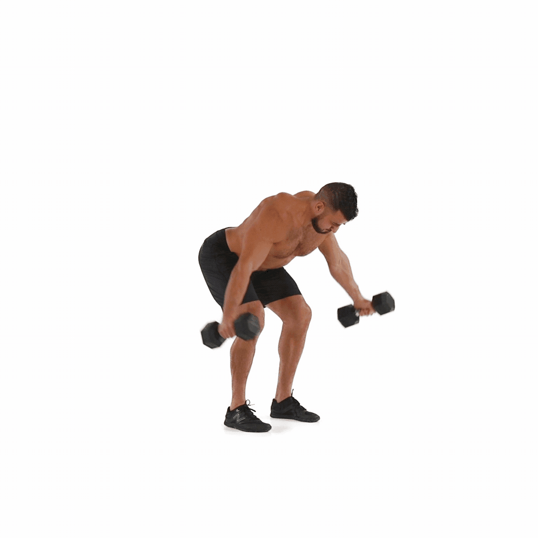 Man doing Reverse Fly with dumbbell