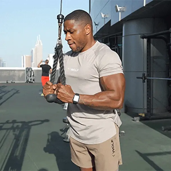 Man doing Rope Tricep Pushdown
