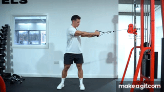Man doing Standing Cable Oblique Twist