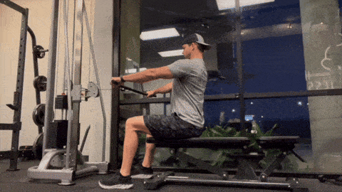 Man doing Wide-Grip Cable Row