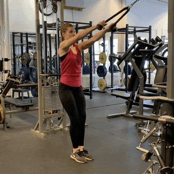 Woman doing Cable Rear Delt Row